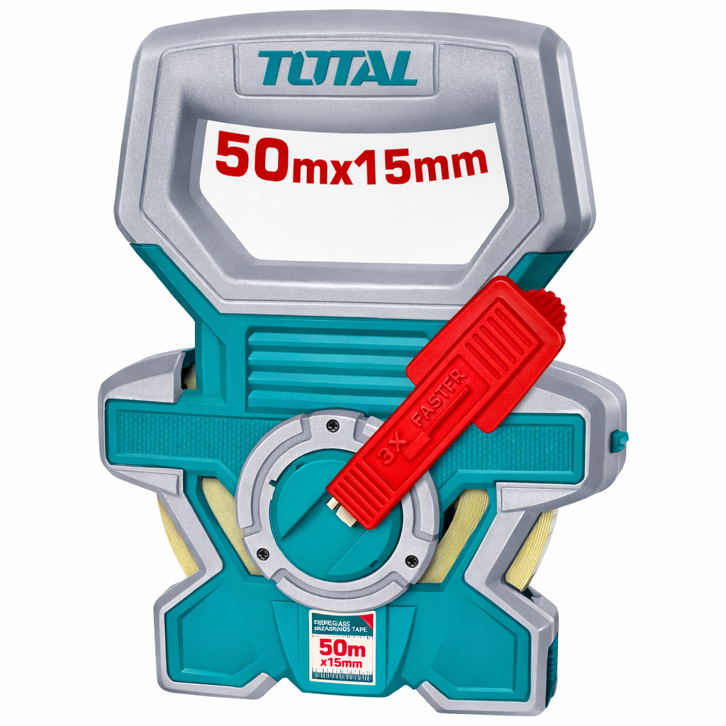 Cinta métrica de fibra de vidrio TOTAL 50m x 15mm