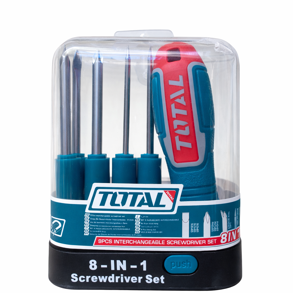 Juego de destornilladores TOTAL 8 en 1 intercambiable