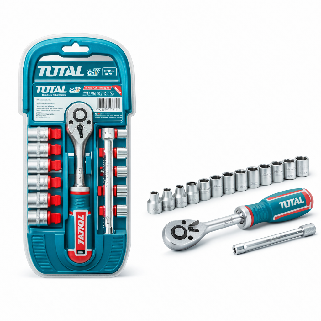 Juego de Dados con Ratchet TOTAL – 12 Piezas (1/2")