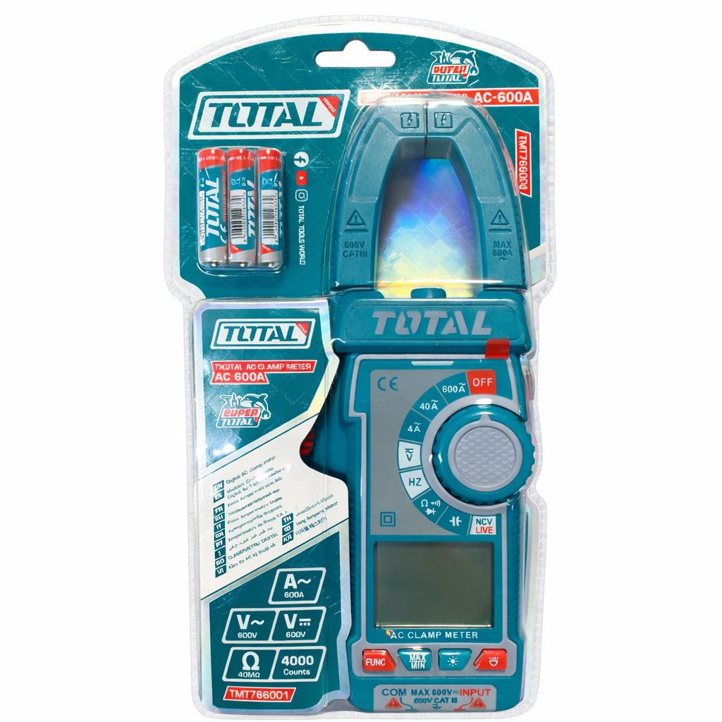 Pinza Amperimétrica Digital TOTAL AC-600A