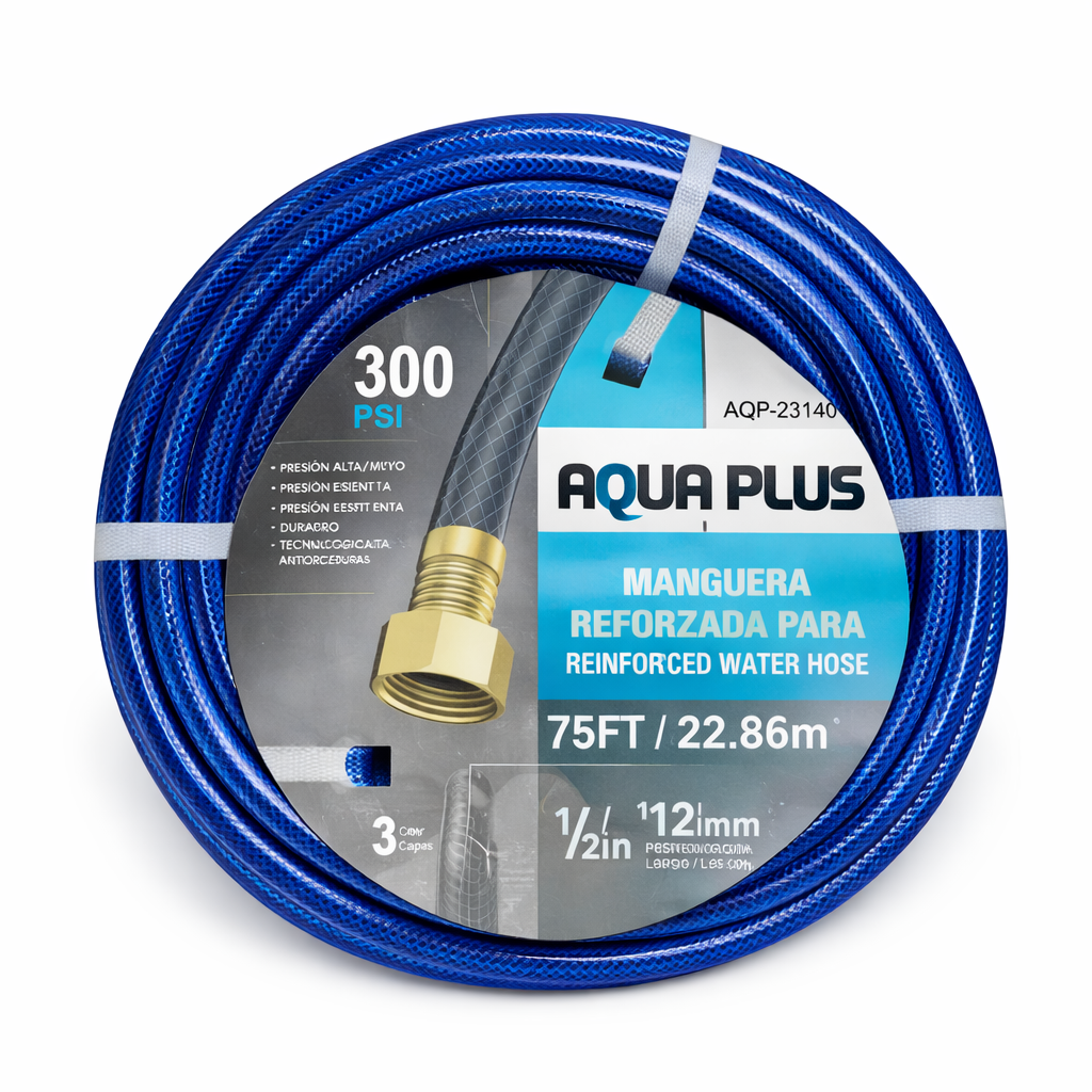 Manguera Reforzada Aqua Plus 75 ft (22.86 m) – Alta Presión 300 PSI