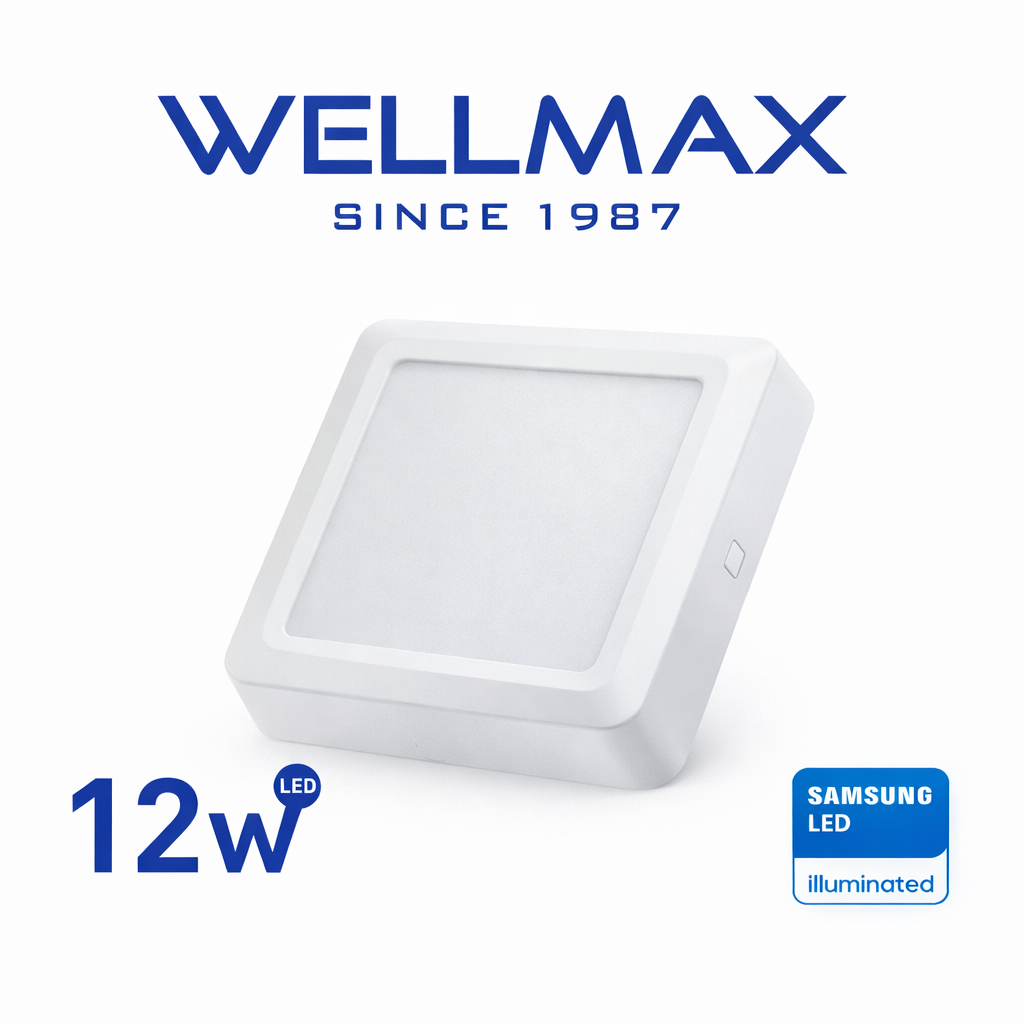 wellmax 12w led panel light cuadrada