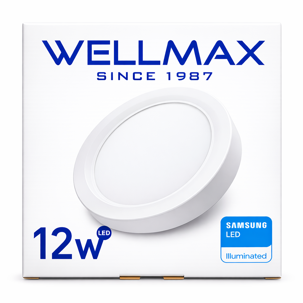 Panel LED Redondo WELLMAX 12W