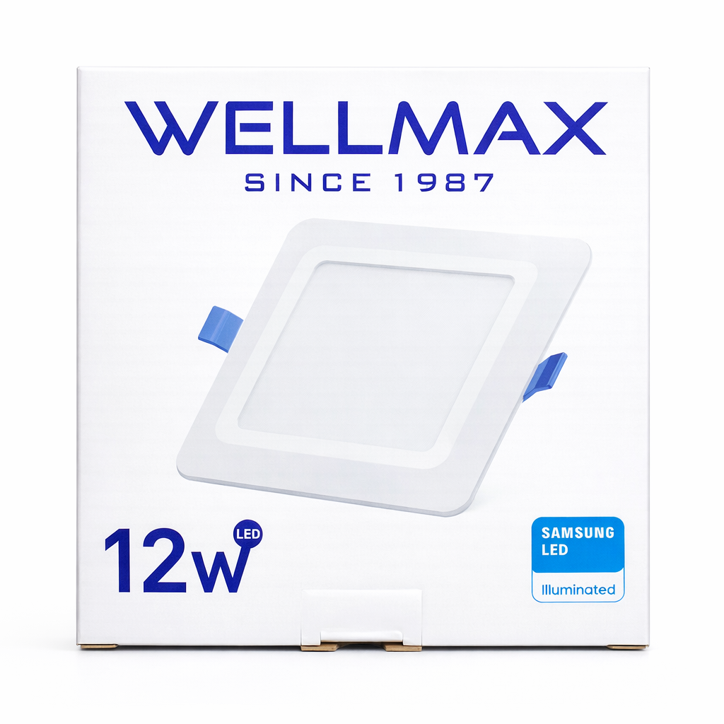 wellmax 12w led panel light cuadrada