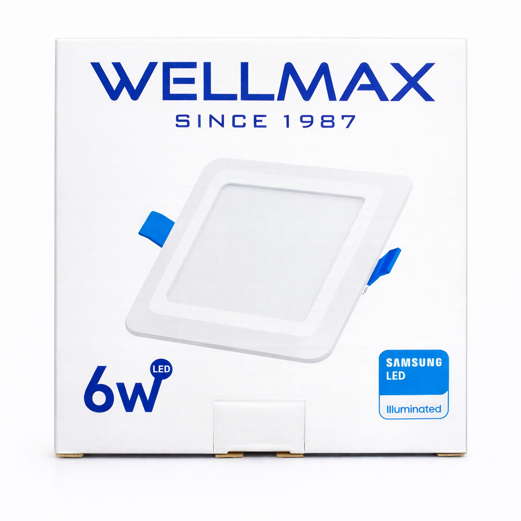 Panel LED Cuadrado WELLMAX 6W Empotrable
