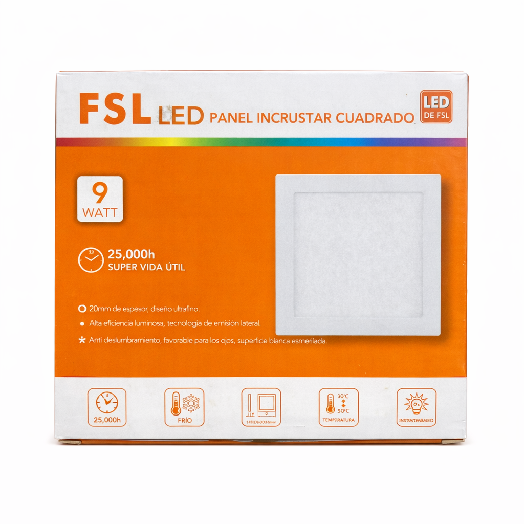 FSL LED Panel Incrustar Cuadrado 9W