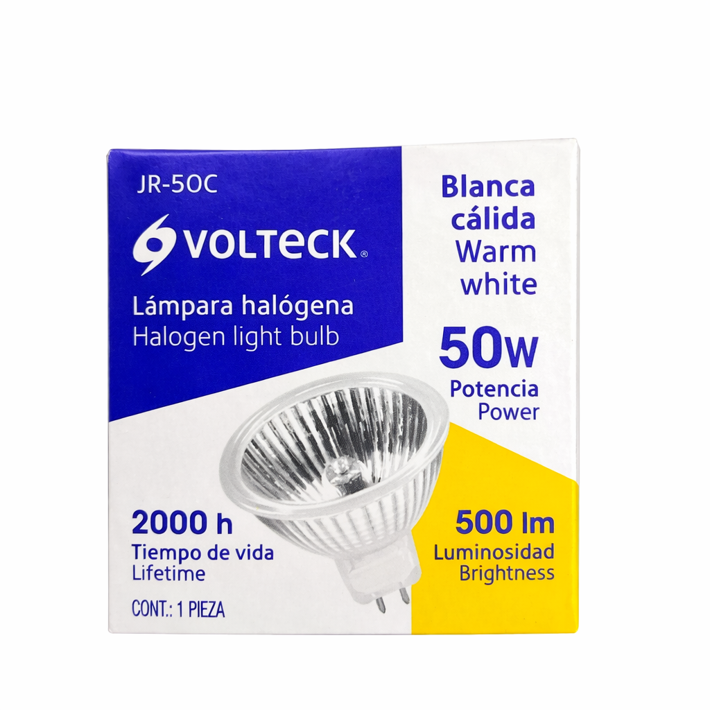 Volteck JR-50C – Lámpara halógena 50W (Blanca cálida)