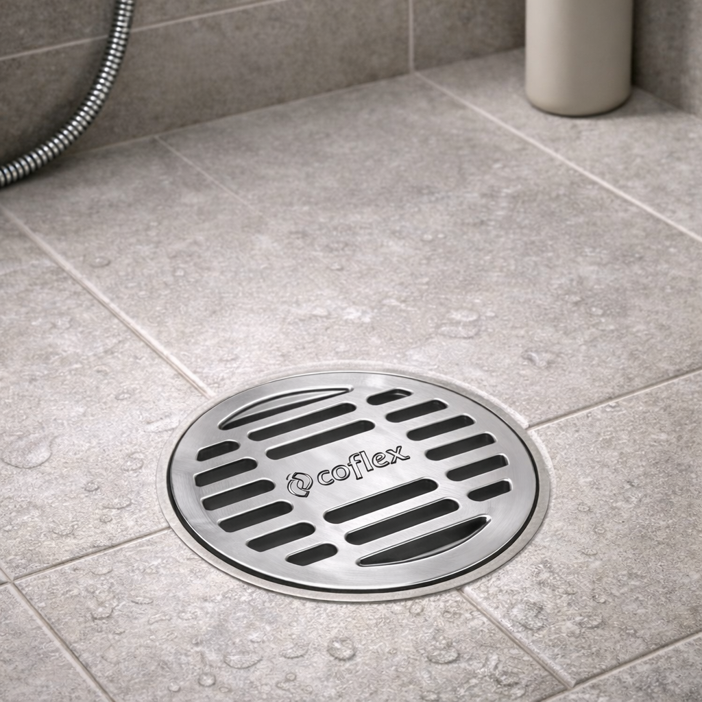 Coladera Redonda Coflex con Rejilla Cromada