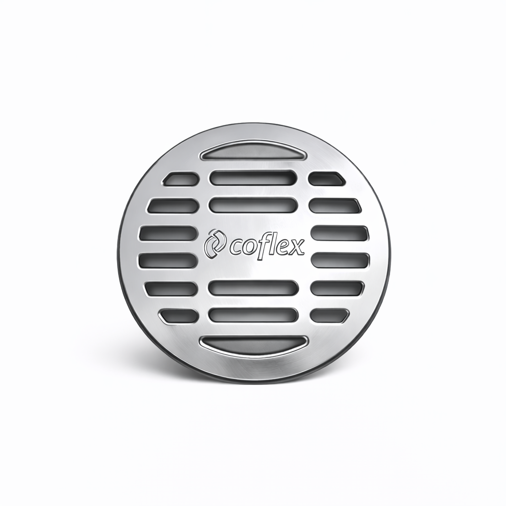 Coladera Redonda Coflex con Rejilla Cromada