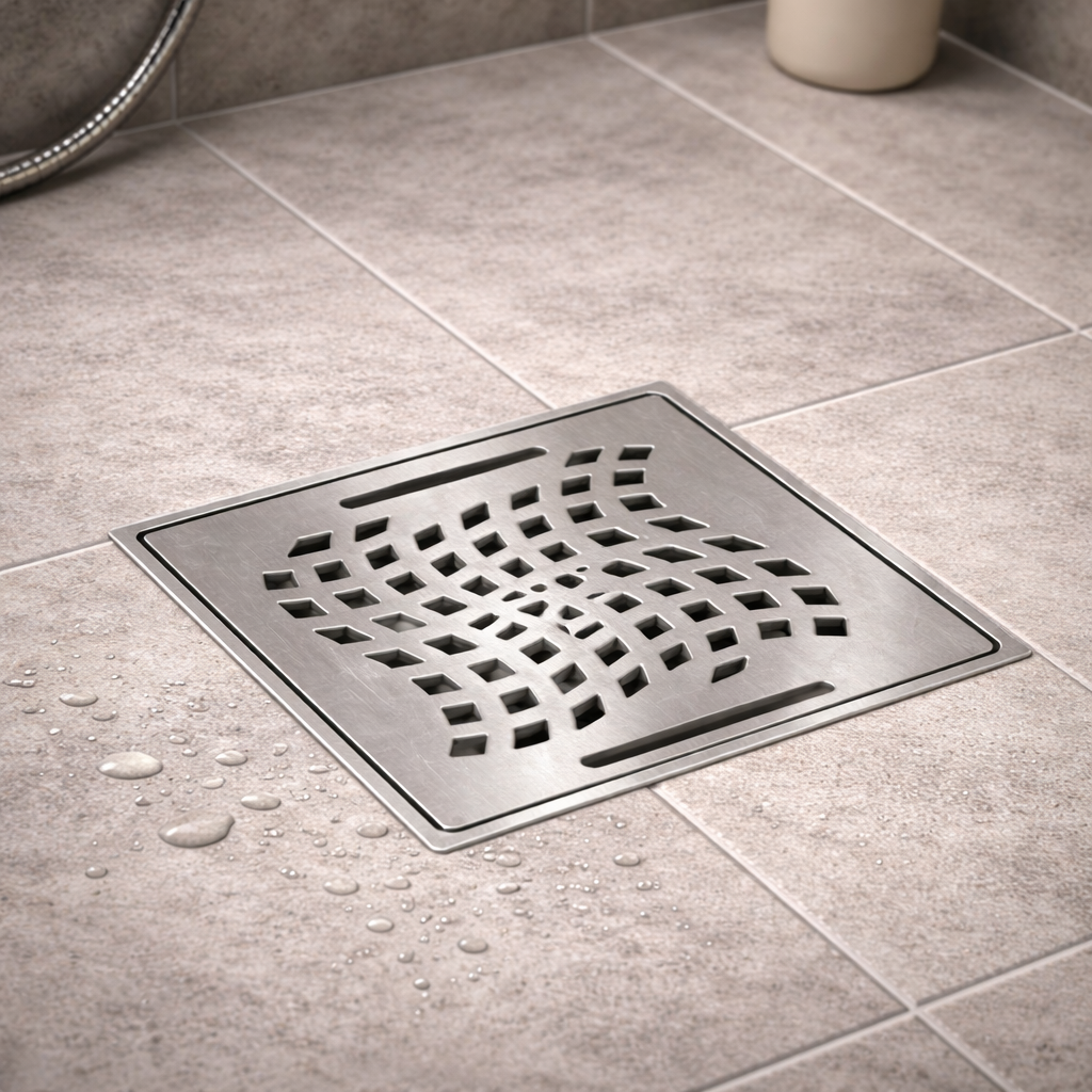 Rejilla cuadrada para desagüe  Acero inoxidable  (Satinado) | UNIQUE CROMATICA